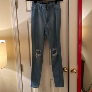 Distressed High Waist Skinny Jeans